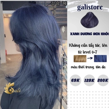 Thuốc nhuộm tóc màu xanh dương đen khói - Giá chỉ 59.000đ, tặng kèm trợ dưỡng 3