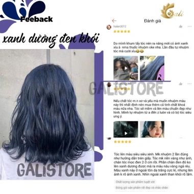 Thuốc nhuộm tóc màu xanh dương đen khói - Giá chỉ 59.000đ, tặng kèm trợ dưỡng 8