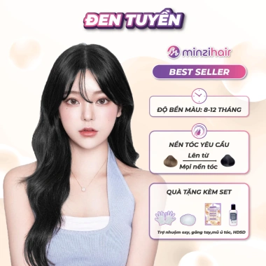 Thuốc nhuộm tóc Minzihair Đen Tuyền - Lên màu từ mọi nền tóc, giảm 20%