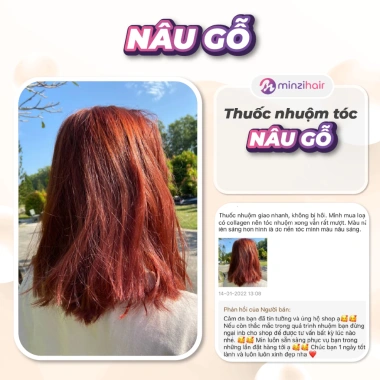 Thuốc nhuộm tóc Minzihair Màu Nâu Gỗ lên từ Nâu Sáng, không cần tẩy - 77.000₫ 4 Thuốc nhuộm tóc Minzihair Màu Nâu Gỗ lên từ Nâu Sáng, không cần tẩy - 77.000₫ 4