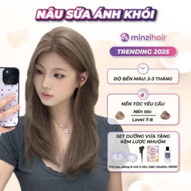 Thuốc nhuộm tóc Minzihair Nâu Sữa Ánh Khói không cần tẩy - Giá chỉ 79.000đ
