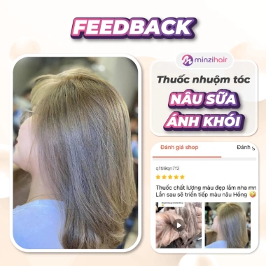 Thuốc nhuộm tóc Minzihair Nâu Sữa Ánh Khói không cần tẩy - Giá chỉ 79.000đ
