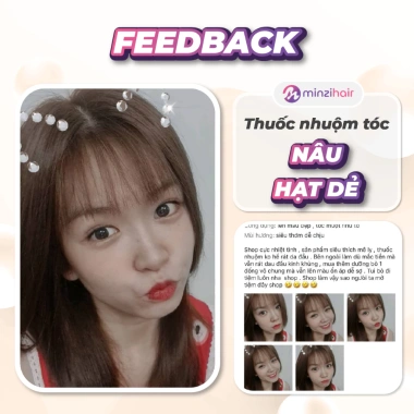 Thuốc nhuộm tóc Nâu Hạt Dẻ Minzihair HCM - Lên màu từ nền đen, không cần tẩy 4 Thuốc nhuộm tóc Nâu Hạt Dẻ Minzihair HCM - Lên màu từ nền đen, không cần tẩy 4