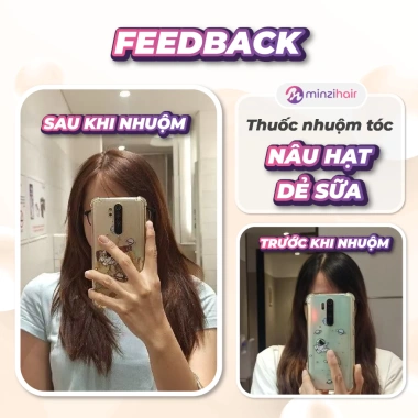 Thuốc Nhuộm Tóc Nâu Hạt Dẻ Sữa Minzihair - Không Cần Tẩy - Giá chỉ 77.000đ 3 Thuốc Nhuộm Tóc Nâu Hạt Dẻ Sữa Minzihair - Không Cần Tẩy - Giá chỉ 77.000đ 3