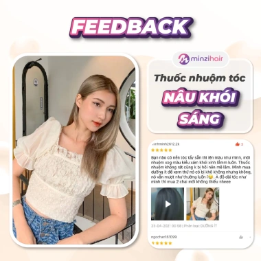 Thuốc nhuộm tóc nâu khoi sáng không tẩy - Minzihair HCM chỉ 149.000đ (giá gốc 193.700đ) 7