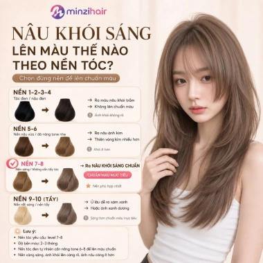 Thuốc nhuộm tóc Nâu Khói Sáng Minzihair - Lên từ nền tóc nâu không tẩy, 73.500₫ HCM 2