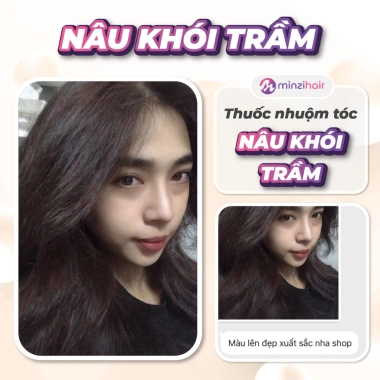 Thuốc nhuộm tóc Nâu Khói Trầm Minzihair - Lên màu tự nhiên không tẩy, 77.000₫ 3