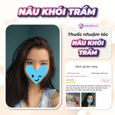 Thuốc nhuộm tóc Nâu Khói Trầm Minzihair - Lên màu tự nhiên không tẩy, 77.000₫ 4