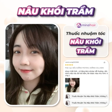 Thuốc nhuộm tóc Nâu Khói Trầm Minzihair - Lên màu tự nhiên không tẩy, 77.000₫ 5