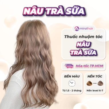 Thuốc nhuộm tóc Nâu Sữa Nâu Trà Sữa không tẩy Màu tự nhiên 77k Minzihair HCM Thuốc nhuộm tóc Nâu Sữa Nâu Trà Sữa không tẩy Màu tự nhiên 77k Minzihair HCM
