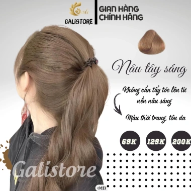 Thuốc nhuộm tóc Nâu Tây Sáng không tẩy kèm OXY trợ nhuộm Galistore Giá 65.000₫
