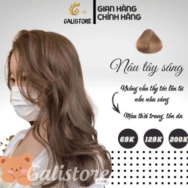 Thuốc nhuộm tóc Nâu Tây Sáng không tẩy kèm OXY trợ nhuộm Galistore Giá 65.000₫ 4 Thuốc nhuộm tóc Nâu Tây Sáng không tẩy kèm OXY trợ nhuộm Galistore Giá 65.000₫ 4