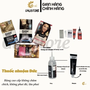 Thuốc nhuộm tóc Nâu Tây Sáng không tẩy kèm OXY trợ nhuộm Galistore Giá 65.000₫