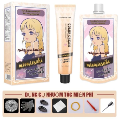 Thuốc nhuộm tóc nâu vàng nhạt không cần tẩy, kem tại nhà FENKANG tặng dụng cụ 3 Thuốc nhuộm tóc nâu vàng nhạt không cần tẩy, kem tại nhà FENKANG tặng dụng cụ 3