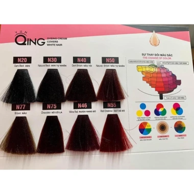 Thuốc nhuộm tóc phủ bạc Qing và Oxy, màu thời trang, giá chỉ 65.000đ