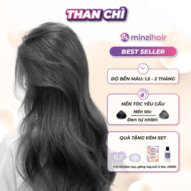 Thuốc nhuộm tóc Than Chì - Lên màu đen không tẩy, giá chỉ 149k Minzihair HCM Thuốc nhuộm tóc Than Chì - Lên màu đen không tẩy, giá chỉ 149k Minzihair HCM