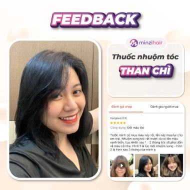 Thuốc nhuộm tóc Than Chì - Lên màu đen không tẩy, giá chỉ 149k Minzihair HCM 4 Thuốc nhuộm tóc Than Chì - Lên màu đen không tẩy, giá chỉ 149k Minzihair HCM 4