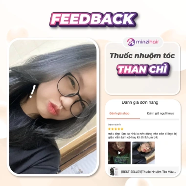 Thuốc nhuộm tóc Than Chì - Lên màu đen không tẩy, giá chỉ 149k Minzihair HCM 5 Thuốc nhuộm tóc Than Chì - Lên màu đen không tẩy, giá chỉ 149k Minzihair HCM 5