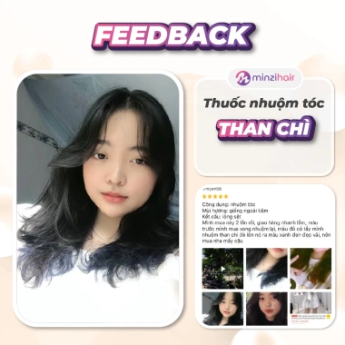 Thuốc nhuộm tóc Than Chì - Lên màu đen không tẩy, giá chỉ 149k Minzihair HCM 7 Thuốc nhuộm tóc Than Chì - Lên màu đen không tẩy, giá chỉ 149k Minzihair HCM 7