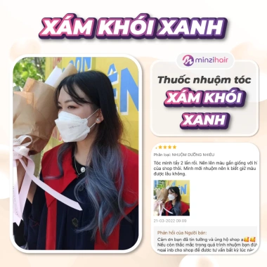 Thuốc nhuộm tóc Xám Khói Xanh - Cần tẩy tóc Minzihair, giá 149.000 (giảm từ 193.700), giao nhanh HCM 3