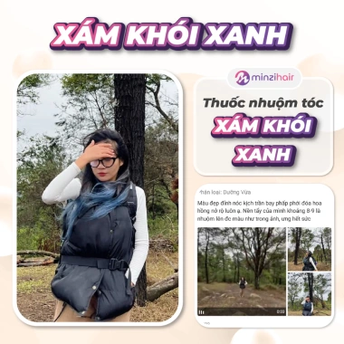 Thuốc nhuộm tóc Xám Khói Xanh - Cần tẩy tóc Minzihair, giá 149.000 (giảm từ 193.700), giao nhanh HCM 7