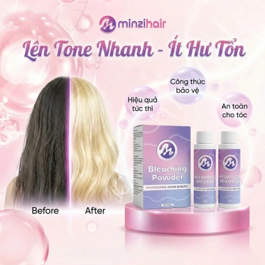 Thuốc tẩy tóc tại nhà Minzihair Bleaching Powder An toàn không xơ tóc, không rát da đầu giá 79.000₫ 2