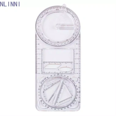 Thước vẽ NLINNI 360 độ - Đo hình học, góc, di chuyển, mẫu nhựa tiểu học