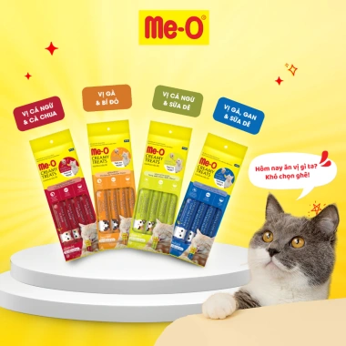 Thưởng cho mèo Me-O gói 60gr (15g x4) – 8 vị, tặng Nón BH HĐ299k, giá 45.000₫ 5