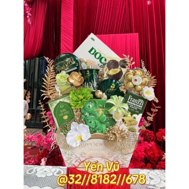 Thuyền Giấy Giỏ Quà Tết Nhũ Ánh Kim - Happy New Year, Giá Chỉ 25.000đ 3