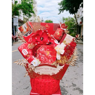 Thuyền Giấy Giỏ Quà Tết Nhũ Ánh Kim - Happy New Year, Giá Chỉ 25.000đ 5