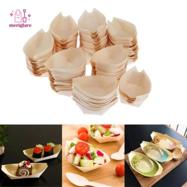 Thuyền & khay phục vụ bằng gỗ Perfe - Dùng một lần, phù hợp nhà hàng, chăm sóc, xe tải thực phẩm, giá ưu đãi 91.300₫