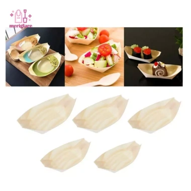 Thuyền & khay phục vụ bằng gỗ Perfe - Dùng một lần, phù hợp nhà hàng, chăm sóc, xe tải thực phẩm, giá ưu đãi 91.300₫