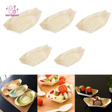 Thuyền & khay phục vụ bằng gỗ Perfe - Dùng một lần, phù hợp nhà hàng, chăm sóc, xe tải thực phẩm, giá ưu đãi 91.300₫