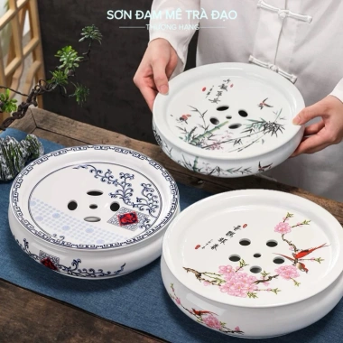Thuyền Trà Sứ 25cm - Khay Hứng Nước Đường Kính, Giá Ưu Đãi 319.000₫