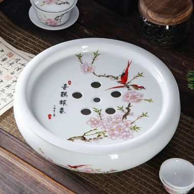 Thuyền Trà Sứ 25cm - Khay Hứng Nước Đường Kính, Giá Ưu Đãi 319.000₫