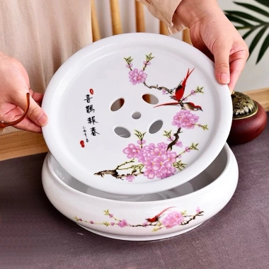 Thuyền Trà Sứ 25cm - Khay Hứng Nước Đường Kính, Giá Ưu Đãi 319.000₫