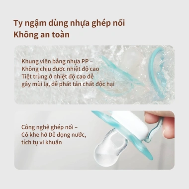 Ti giả Thyseed Air cao cấp siêu mềm siêu nhẹ cho bé sơ sinh - Silicon nguyên khối ti ngậm, giảm còn 249.000 VND