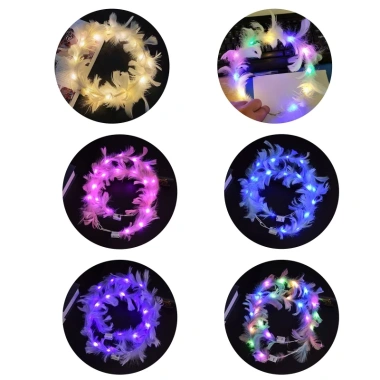 Tiara LED Băng Đô Lông Vũ Vương Miện - Đèn Halo Sáng Lung Linh, Phù Hợp Sinh Nhật, Giá ưu đãi 46,114