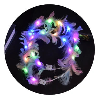 Tiara LED Băng Đô Lông Vũ Vương Miện - Đèn Halo Sáng Lung Linh, Phù Hợp Sinh Nhật, Giá ưu đãi 46,114