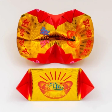 Tiền Kinh doanh bói toán 18,5x20cm - Giấy thỏi mạ vàng đỏ, giấy sen Origami 50 tờ/gói 101.559₫