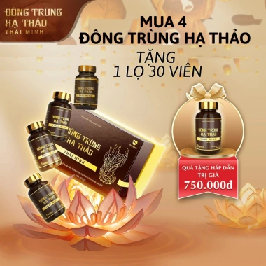 Tiết kiệm 750k - Mua 4 lọ Đông Trùng Hạ Thảo thượng hạng, tặng 1 lọ, chỉ 3.000.000₫