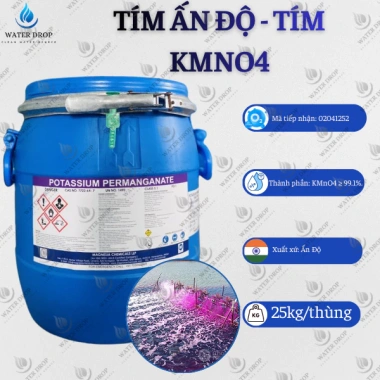 Tím KMnO4 Ấn Độ 25kg - Khử khuẩn nước ao nuôi, giá chỉ 2,2tr (giảm 20%)