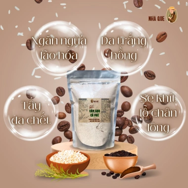 Tinh Bột Cám Gạo Cà Phê Handmade 1kg Tắm trắng, tẩy da chết, giảm còn 44k 3