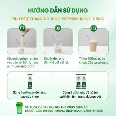 Tinh Bột Kháng Dr Ruột Premium 17% - 10 gói, giảm táo bón, hỗ trợ đại tràng, 405.000₫ 7