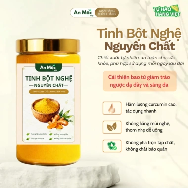 Tinh Bột Nghệ Nguyên Chất 100% An Mộc Việt 500g - Giá ưu đãi 189.000 VND hỗ trợ sức khỏe Tinh Bột Nghệ Nguyên Chất 100% An Mộc Việt 500g - Giá ưu đãi 189.000 VND hỗ trợ sức khỏe