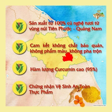 Tinh bột nghệ vàng QNA FARM 100% nguyên chất - Canh tác tự nhiên, giá ưu đãi 160.000đ tăng sức đề kháng 3