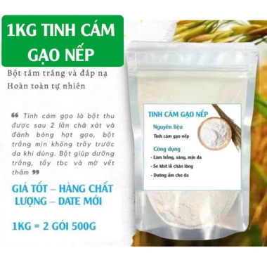 Tinh cám gạo nếp 1kg nguyên chất đắp mặt trắng da - Giá 49.000, giảm tới 38%