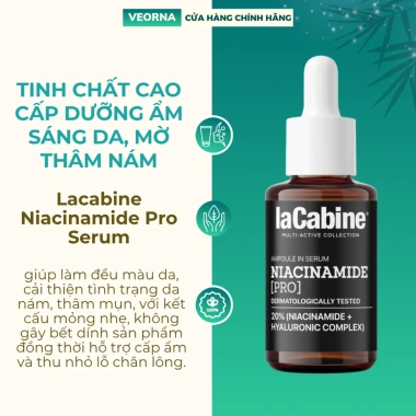 Tinh chất cao cấp dưỡng ẩm, sáng da, mờ thâm nám Lacabine Niacinamide Pro Serum - Giảm còn 882.000₫ 2