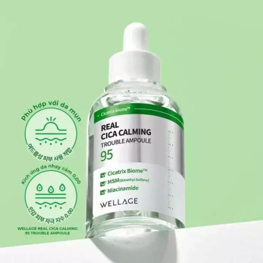 Tinh Chất Dưỡng Ẩm và Phục Hồi Da Mụn Wellage Real Cica Calming 9 - Giá 300k, Tặng Mặt Nạ 2