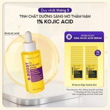 Tinh Chất Dưỡng Sáng Mờ Thâm NINELESS B-Boost 1% Kojic Acid Serum 30ml - Chỉ 434.000₫